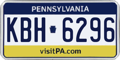PA license plate KBH6296