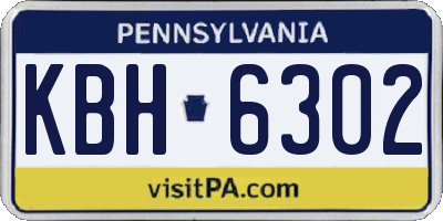PA license plate KBH6302