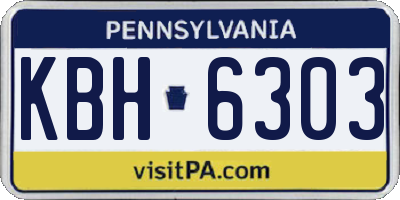 PA license plate KBH6303