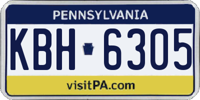 PA license plate KBH6305