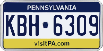 PA license plate KBH6309