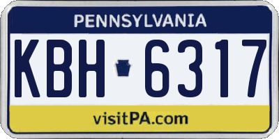 PA license plate KBH6317
