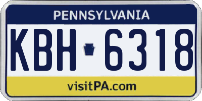 PA license plate KBH6318