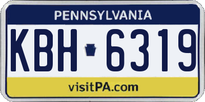 PA license plate KBH6319