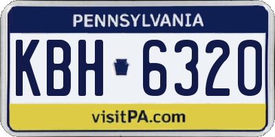 PA license plate KBH6320
