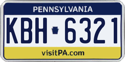 PA license plate KBH6321