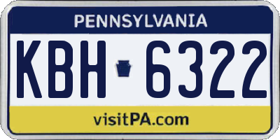 PA license plate KBH6322