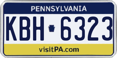 PA license plate KBH6323