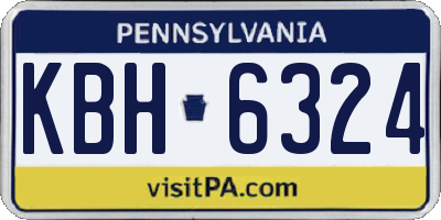PA license plate KBH6324