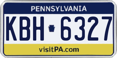 PA license plate KBH6327