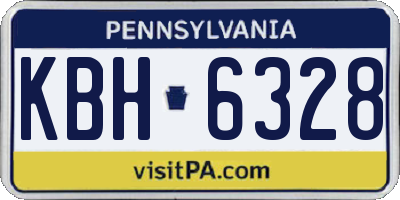 PA license plate KBH6328