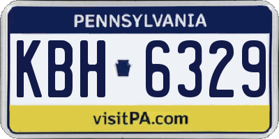 PA license plate KBH6329