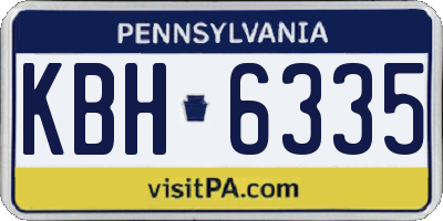 PA license plate KBH6335