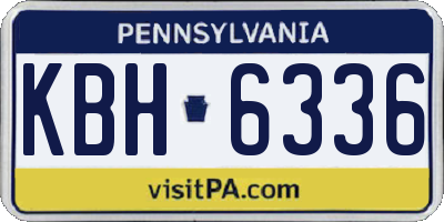 PA license plate KBH6336