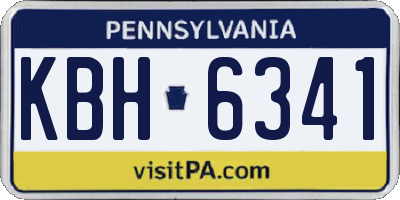 PA license plate KBH6341