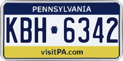 PA license plate KBH6342