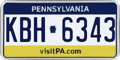 PA license plate KBH6343