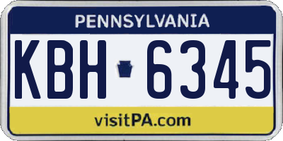 PA license plate KBH6345