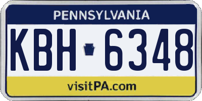 PA license plate KBH6348