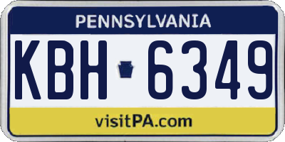 PA license plate KBH6349