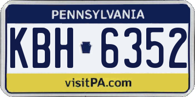 PA license plate KBH6352