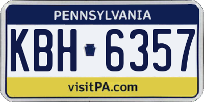 PA license plate KBH6357