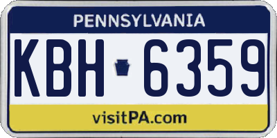 PA license plate KBH6359