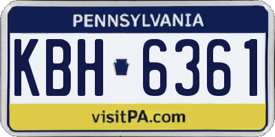 PA license plate KBH6361