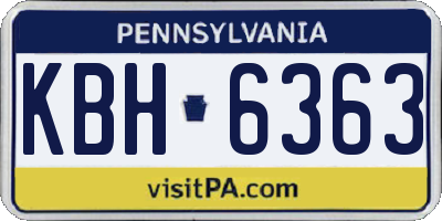 PA license plate KBH6363