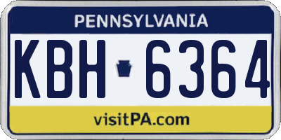 PA license plate KBH6364