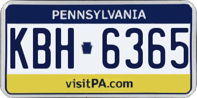 PA license plate KBH6365