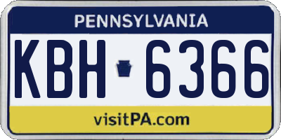 PA license plate KBH6366