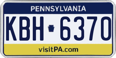 PA license plate KBH6370
