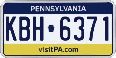 PA license plate KBH6371