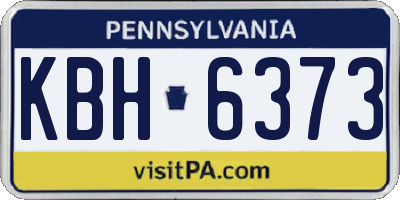 PA license plate KBH6373