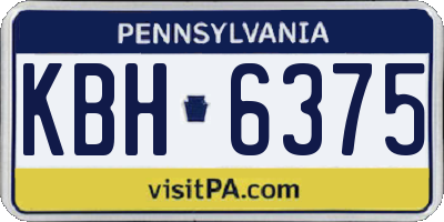 PA license plate KBH6375