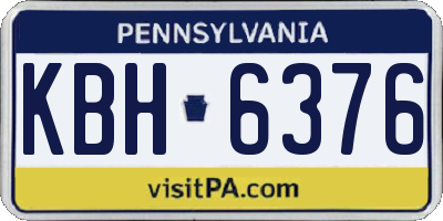 PA license plate KBH6376