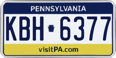 PA license plate KBH6377