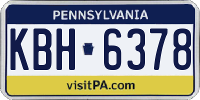 PA license plate KBH6378
