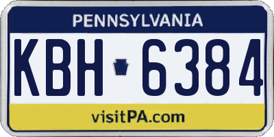 PA license plate KBH6384