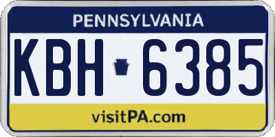 PA license plate KBH6385