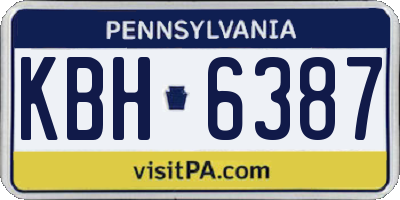 PA license plate KBH6387