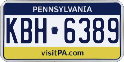 PA license plate KBH6389