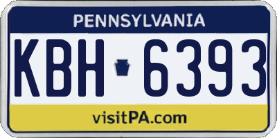 PA license plate KBH6393