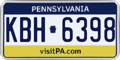 PA license plate KBH6398