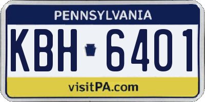 PA license plate KBH6401