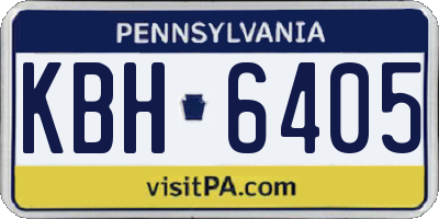 PA license plate KBH6405