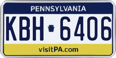 PA license plate KBH6406