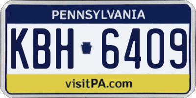 PA license plate KBH6409