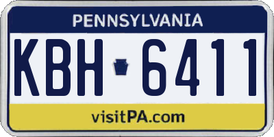 PA license plate KBH6411
